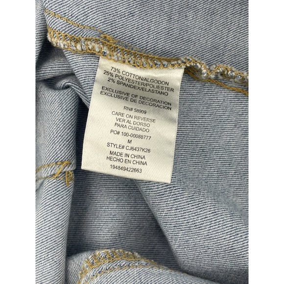 Blue Jean Denim Mini Skirt Button Front Pockets Size M Juniors Misses - Picture 7 of 10